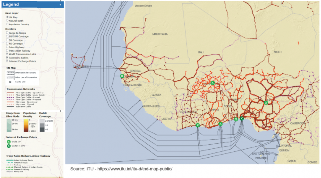 TransmissionFibreInfrastructureMap Economic Community of West